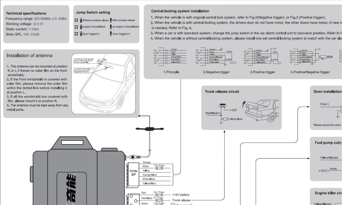 Technical Wiring Diagrams: Trunk Release Wiring Diagram for Car Alarm  Install